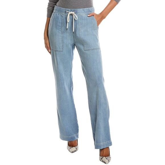 James Perse Womens Wide Leg Denim Pant, Blue - Picture 1 of 3